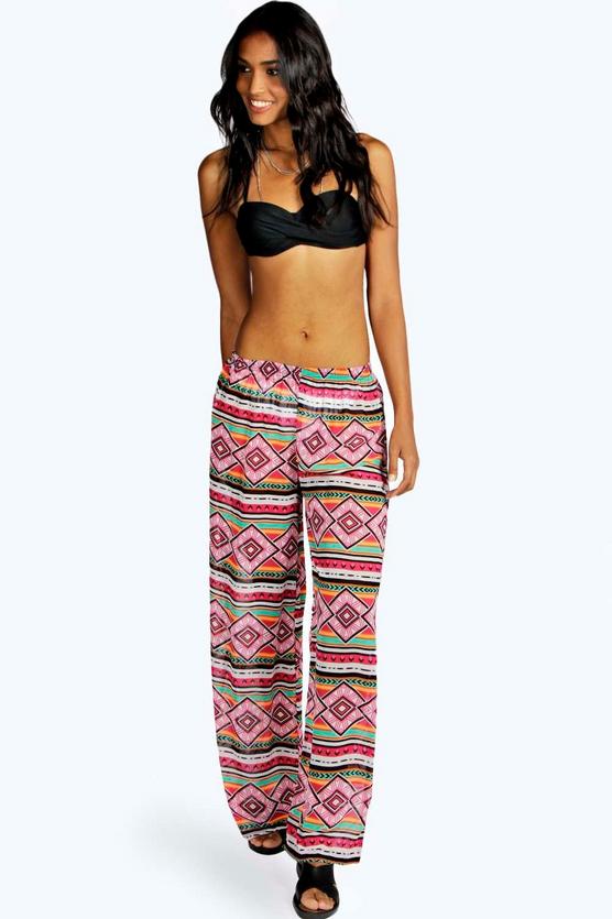 Rio Large Aztec Chiffon Beach Trousers